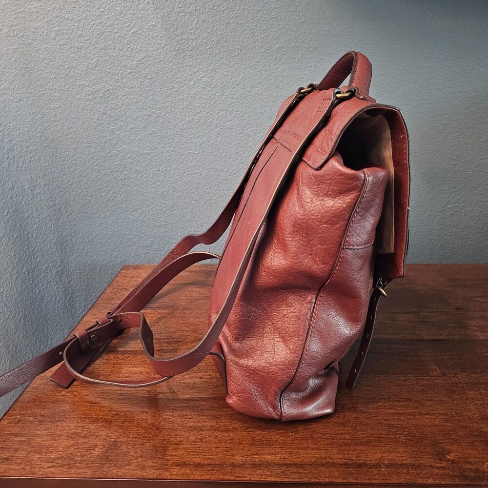Lucky Brand Leather Backpack COGNAC Gold Studded adjustable straps 12x10 LK-Vamp - Picture 4 of 8